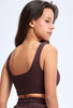 Ribbed Square Collar Sports Bra