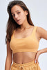 Ribbed Square Collar Sports Bra