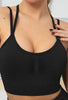 Seamless Backless Stretchy U Neck Sports Bra - Terry
