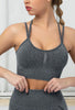 Seamless Backless Stretchy U Neck Sports Bra - Terry