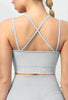 Seamless Backless Stretchy U Neck Sports Bra - Terry
