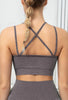 Seamless Backless Stretchy U Neck Sports Bra - Terry