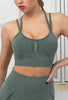 Seamless Backless Stretchy U Neck Sports Bra - Terry