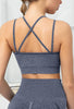 Seamless Backless Stretchy U Neck Sports Bra - Terry