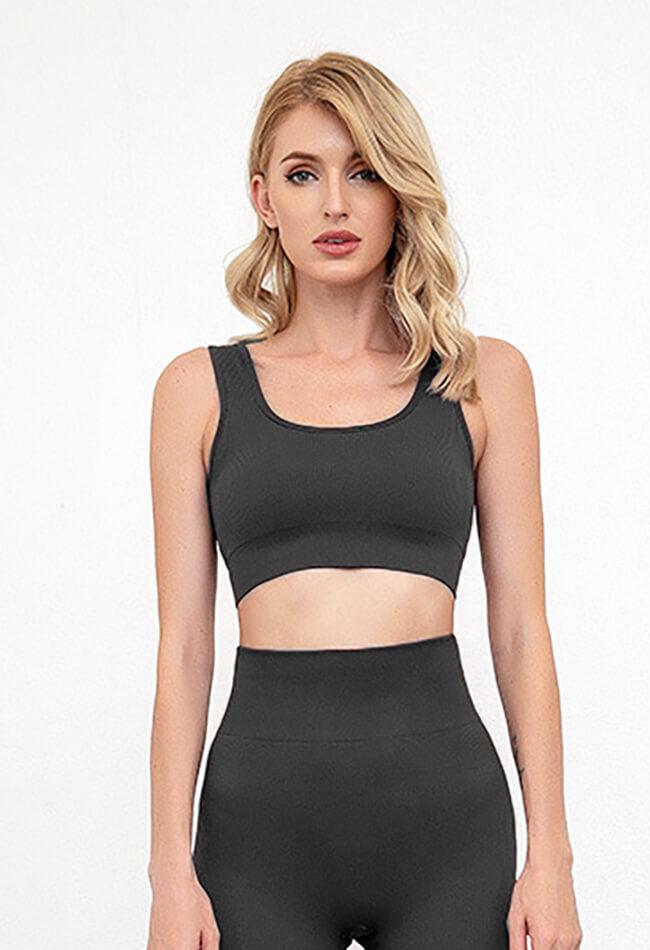 Seamless Square Collar Sports Bra - Century