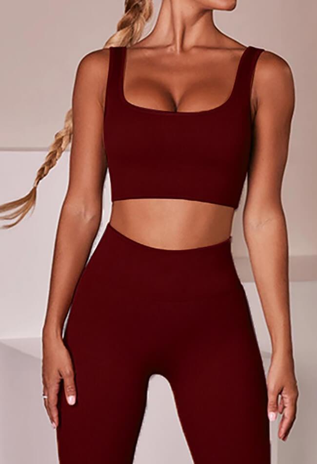 Seamless Square Collar Sports Bra - Century