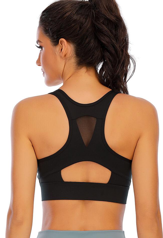 Zipper High Impact Sports Bra